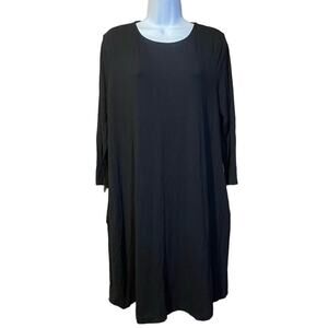 ♥️= 3/$15 Bundle Time and Tru Black A-line Long Sleeve Dress Pockets XL